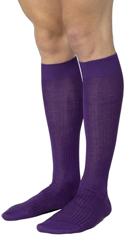 Ciocca Calze Lunghe Uomo in 100% Cotone Filo di Scozia costa larga - 3/6 Paia - Calzini MADE IN ITALY