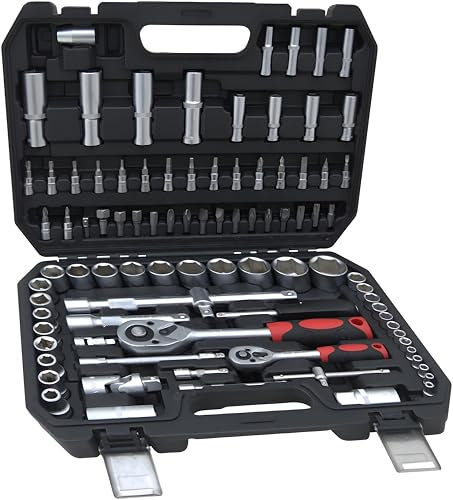 HANTINSTINA Professional 94pcs Socket Set - Versatile and Durable Tool Set for Every Mechanic Affordable for Auto & Motorcycle Repair Set (94p)