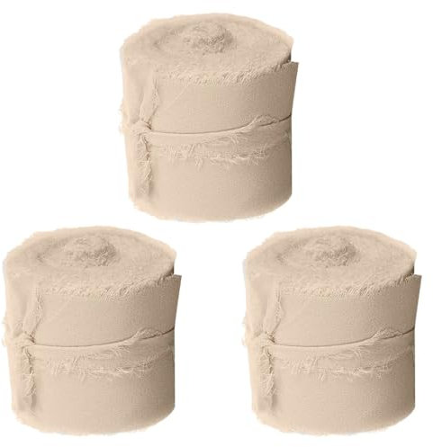 Chiffon Geschenkband Beige Creme Chiffonband Schleifenband Hochzeit Stoff Stoffband 15 m x 30 mm