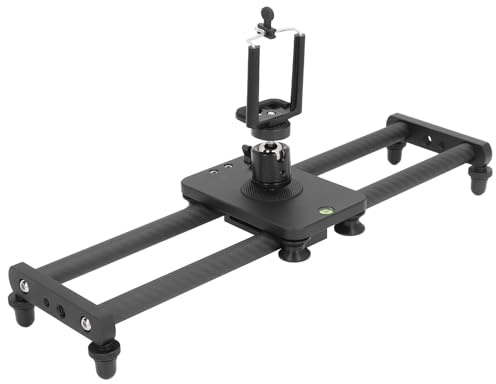 Curseur d'appareil Photo en Fibre de Carbone 16 Pouces 40 Cm – Rail de Rail Dolly pour Appareils Photo Numériques, Caméscopes et Téléphones – Léger, et Lisse pour Un Tournage