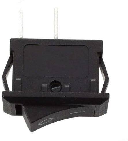 Mini interruttore a bilanciere, confezione da 10, 2 pin ONOFF SPST 125VAC6A 250VAC3A, finitura nera, funzionamento