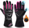 mjmoto Guantes Motorradhandschuhe, Winddicht, wasserdicht, für Damen, Motorrad-Reithandschuhe, Touchscreen, Motocross-Handschuhe, Winter, Rosa, Größe XS