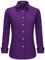 Stamain Camicia Donna Viola Elegante Blusa Donna a Maniche Lunga con Scollo a V Stile Classico e Versatile per Ogni Occasione,M