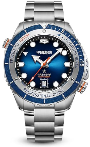 SEA-GULL Mechanische Herrenuhren, Ultra Diving Serie, fünf Sterne, automatische Armbanduhr, 1000 m wasserdicht, Möwe ST2130, Heliumventil-Design, integrierte drehbare Lünette