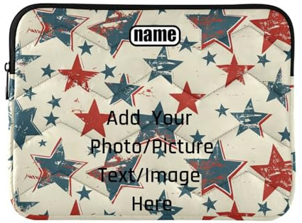 Custodia per laptop da 13-14 pollici custodia personalizzabile per laptop stelle con elementi della bandiera americana custodia per computer con cerniera per viaggi di lavoro