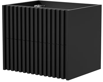 UEV Waschtischunterschrank mit Schubladen Lamellen Badezimmerschrank 60x45x50cm Schwarz