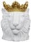 AltoBuy Cache-Pot Tête de Lion Blanche Couronne Dorée