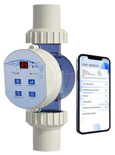 HDaspijh Generatore di Cloro Salino per Piscina, Cloratore Salino, Sistem di Clorazione Salina per Spa da Nuoto, Wi-Fi Integrato E Controllo Remoto Tramite App, Funzione di Pulizia Automatica,2.5g/h