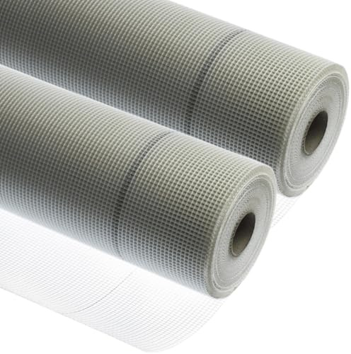 doitBau Tissu d'armature - Treillis de plâtre - Fibre de verre 165 g/m² - Résistant au glissement et aux alcalis - Pour l'intérieur et l'extérieur - 1 m x 50 m - 2 rouleaux de 100 m² - Protection