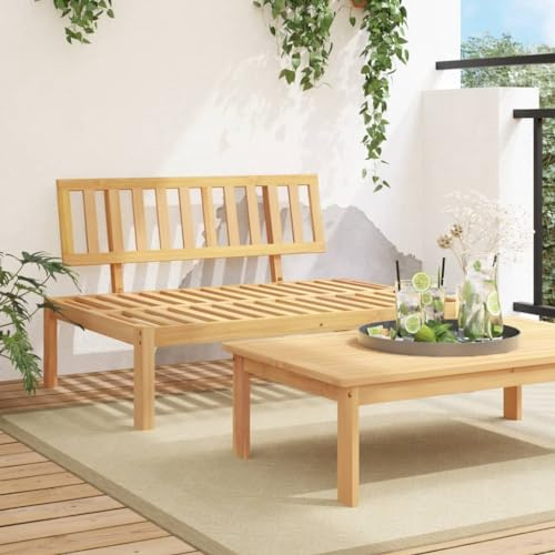 Teenpull Garten-Mittelsofa aus massivem Akazienholz, ölbehandelt, 120x92x69 cm, modulares Outdoor Paletten-Sofa für Patio, Balkon und Garten, langlebiges Lounge-Möbelstück