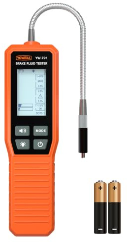 YW-791 Automotive Bremsflüssigkeitstester Digitale Bremsflüssigkeitsprüfer | Auto - Verbessert Bremsflüssigkeit Siedepunkt Messgerät für DOT3 DOT4 DOT5.1 mit Optischer Alarm Brake Fluid Tester