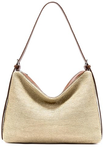 KALIDI Straw Bag for Women,Large Crossbody Beach Bag with Adjustable Shoulder Strap for Summer,Dating,Shopping,Travel,Daily
