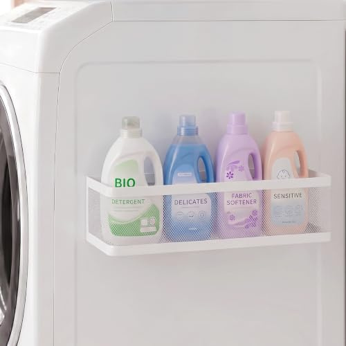 XIAOGE HOME Magnetic Shelf Organisers for Washing Machine,Refrigerator | Heavy Strong Magnet, No Drilling, No Installation, Ventilation, Rust Protection, Space Saving, Detachable, Repositionable