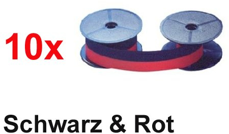 4uoffice Farbband Schwarz & Rot, 1A Druckqualität. Kompatibel für Olympia CM 1810, Citizen 350 PN, Sharp EL 2607 PG, Casio FR 620 TEC, DR 320 TEC. Farbbandspulle, 620 Format, Farbe: Color