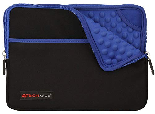 TECHGEAR Slim Neoprene Zipped Protective Sleeve Case Cover with Anti-Shock Bubble Interior fits iPad Mini 7, 6 5, 4, 3, 2, 1, Samsung Tab A9 / A7 Lite 8.0, Lenovo Tab M8 and Other 8 Tablets - Blue