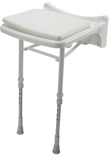 Croydex Wall Mounted Shower Chair with fold down legs, White