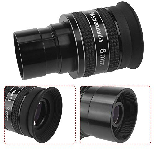 Astromania Teleskopokular 8 mm, Weitwinkel, 58 Grad Scheinfeld-Planetenokular für 3,2 cm Astronomie-Teleskop & Filter, vollständig mehrfach beschichtetes Teleskopzubehör für Planetenbeobachtung
