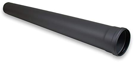 Tubo per canna fumaria a pellet, diametro 100 mm, grigio, nero, (lunghezza 1000 mm, nero)