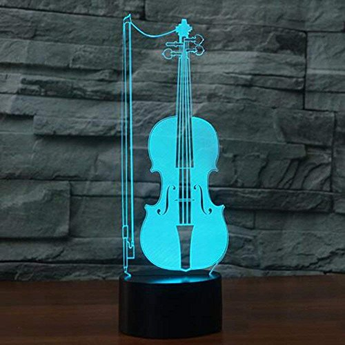 HPBN8 Ltd 3D Cello Illusions LED Lampen Tolle 7 Farbwechsel Acryl berühren Tabelle Schreibtisch-Nacht licht mit USB-Kabel für Kinder Schlafzimmer Geburtstagsgeschenke Geschenk.