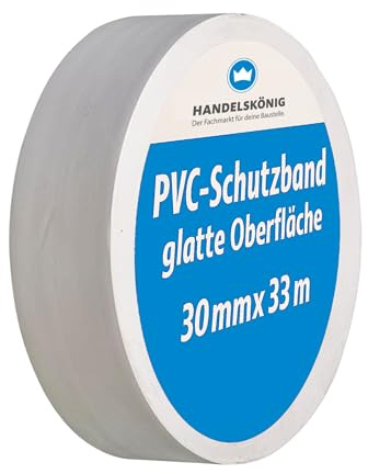 Handelskönig PVC-Schutzband weiß 30 mm x 33 m glatt Klebeband Putzerband Putzband