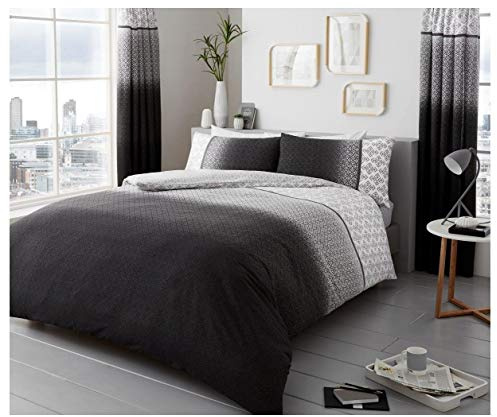Gaveno Cavailia Luxury URBAN OMBRE Bed Set with Duvet Cover and Pillow Case, Polyester-Cotton, Grey, Single, 11149361