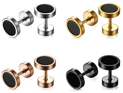 Cupimatch Damen Herren Ohrringe, 2 Paare Edelstahl Holz Lebensbaum Creolen Ohrstecker Set für Frauen Männer, silber braun (Typ4)