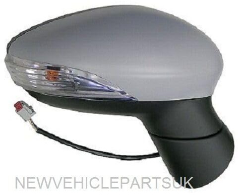 TVP Trade Vehicle Parts.co.uk Compatible With Door Wing Mirror Heated Electric Primed Manual Fold O/S Ford Fiesta 2013-2017