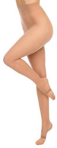 GLAMORY Women Toeless 20 Zehenfreie Feinstrumpfhose Strumpfhose, 20 DEN, Teint, L-(44-46)
