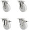 CASCOO SETSITI080N0N0L0N Rollensatz 2 Lenkrollen-, 2 mit Feststeller, Polyamid, Edelstahl, Durchmesser 80 mm, Transportrollen, Gleitlager, INOX, Traglast 390 kg (4-er Pack)