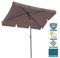 QUICK STAR - Ombrellone da Balcone, 2 x 1,25 m, Rettangolare, Pieghevole, Tortora