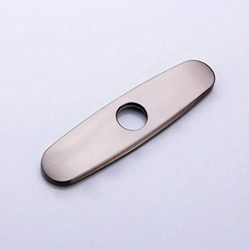 BANGPU 10 Inch Stainless Steel Hole Cover Deck Panel Escutcheon for Bathroom or Kitchen Sink Faucet Single Hole Mixer Faucet Vessel Oval Cover Plate, Brushed Nickel