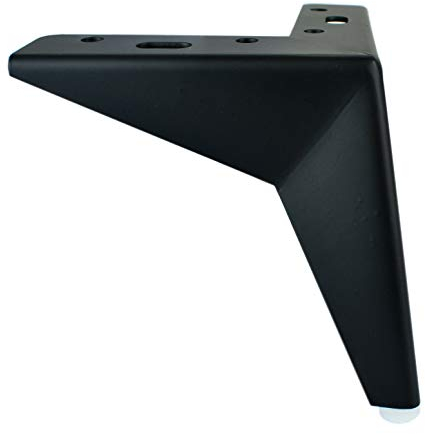 emoebelbeschlaege 4X Möbelfüße Möbelfuß Sockelfuß Schrankfuß Sofafuß Sofafüße Füße Schwarz/Chrom (Schwarz Matt 12cm)