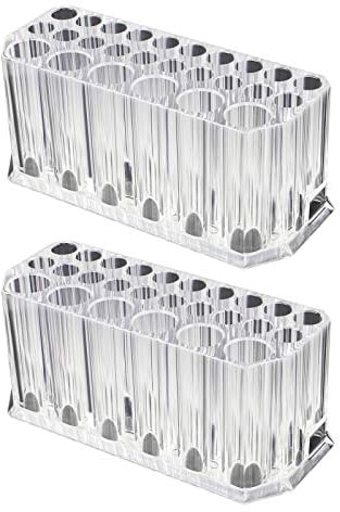 Jubaopen 2 Stück Pinselhalter Kosmetik Acryl Kosmetik Aufbewahrung Kosmetikpinsel Behälter Eyeliner Organizer Kosmetik Organizer Make-up Ständer mit 26 Fächer/Jeder für Waschtische Büro