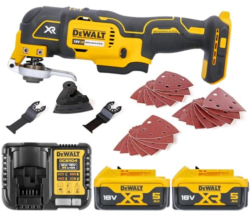 Dewalt DCS355N 18V Oscillating Multi-Tool with 2 x 5.0Ah DCB184 Batteries & DCB115 Charger
