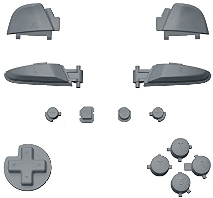 eXtremeRate DIY-Tasten Kit für Nintendo Switch Pro Controller, Ersatz Knöpfe ABXY D-Pad Trigger Home Buttons Ersatzknöpfe & Tool Set für NS Switch Pro Gamepad(Neue Hoffnung Grau)-KEIN Controller
