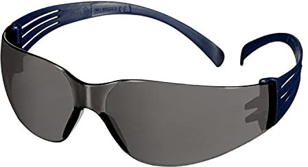 3M SecureFit 100 Safety Glasses, Blue frame, Anti-Scratch/Anti-Fog, Grey lens, SF102AF-BLU-EU