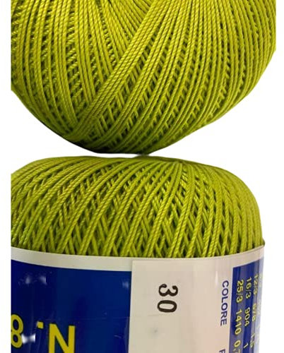 Cotone Per Uncinetto Numero N°8-100 Grammi Filo Di Scozia (452 Mt) Tinta Unita Per Altre QuantitÀ Contattatemi (VERDE FLUO 30)