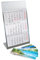 Tischkalender zum Aufstellen aus Edelstahl I Landschafts-Motive I für 2 Jahre 2025/2026 I 3-Monats-Kalender Block Magnet I mehrsprachig D/GB/F I Silber matt klein I tr082