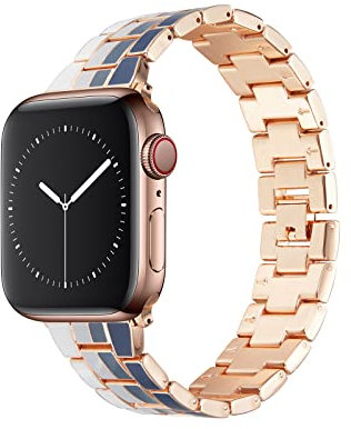 GOOYIN Cinturino per Apple Watch Series 7 6 5 4 3 2 1 SE Cinturino Donna Moda Alta Qualità Bracciale Sostituzione Regolabile Metallo Cinturini di Ricambio per iWatch 45mm 44mm 42mm, Arcobaleno 5