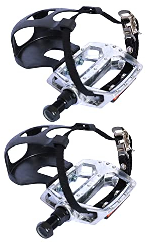 Colcolo Heimtrainer-Pedale mit Zehenclip und Riemen, 1 Paar Fitness-Fahrrad-Pedal-Ersatz für das Heim-Turnhalle im Innenbereich, Kurze 12,7-mm-Spindel