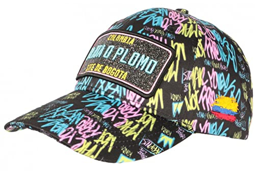Casquette Plata o Plomo Noire Bleue Rose Strass Streetwear Colombia Baseball - Taille Unique - Noir