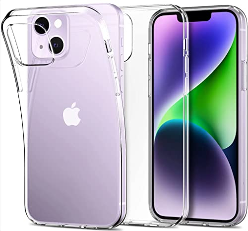 Oprimio Kristallklar Hülle für iPhone 14 Plus [Silikon Hülle] [%100 Durchsichtig] [Deutsche Material] [Ultra Dünn] Klar Handyhülle für Apple iPhone 14 Plus
