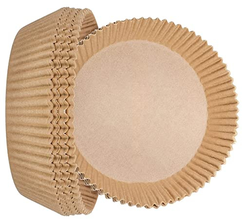 Backpapier für Heißluftfritteuse 100 Stück Airfryer Backpapier Rund 16cm 6.3 Inch für Air Fryer Bratpfanne Ofen Mikrowelle Antihaft Wasserdicht Ölfest Nicht Porös Einwegpapiereinlage