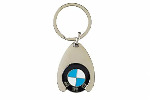 BMW Jeton de courses, porte-clés personnalisé, idée cadeau pour homme, maman, petit ami, petite amie, cadeau personnalisé, gravure, argenté, taille unique