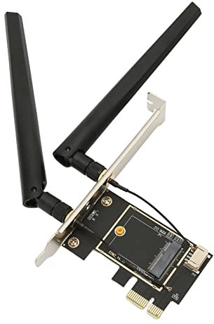 ASHATA Wireless Network Card Adapter, 1200Mbps NGFF M.2 to PCIE X1 WiFi Network Card Converter with Dual Band 2.4G 5G Antenna, Plug and Play