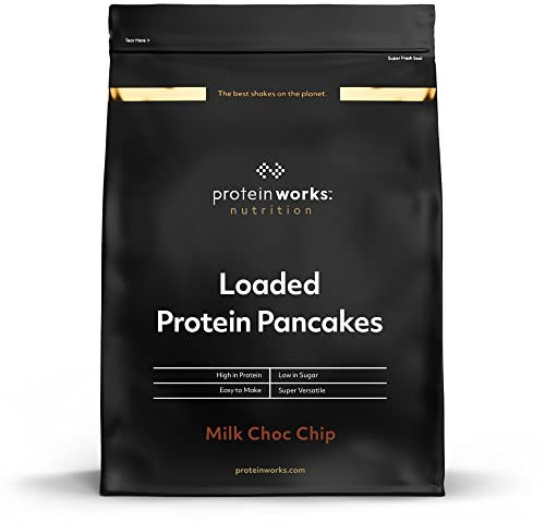 Protein Works - Loaded Protein Pancake Mix | Premium Pancake Mix | High Protein Pancakes | High Protein Breakfast | Low Sugar Snack | 16 Servings | Milk Choc Chip | 1kg