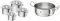 ZWILLING TrueFlow Stainless Steel Pot Set, 4 Pieces, Pouring Function, Suitable for Induction, Silver & Plus Colander, Stainless Steel, Silver, 24 cm, 35 x 26 x 12 cm