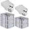 PROREGAL SuperSparSet 5x Eurobox NextGen Grip mit Scharnierdeckel und schwarzen Schiebeschnappverschlüssen, HxBxT 17x30x40cm, 16 L, Grau, Griffe geschlossen, Eurobehälter, Transportbox