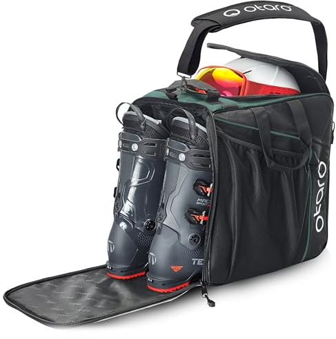 Otaro Borsa porta scarponi sci con scomparto per casco (Verde 44L / Rosso)