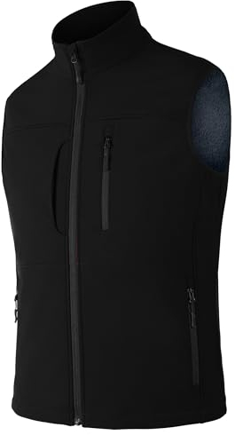 cioiniei Men's Winter Fleece Lined Vests Body Workwear Warmer Gilet Heated Gilet Golf Bodywarmers Jacket For Sweater Thermal Gilet Black-4XL